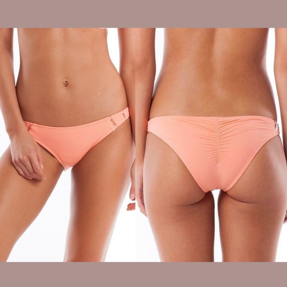 NEW $38 Rhythm My Cheeky Bikini‎ Bottoms in Peach [ SZ Medium US ] - Picture 1 of 11